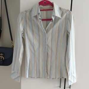 Striped Women's Button-Up Shirt